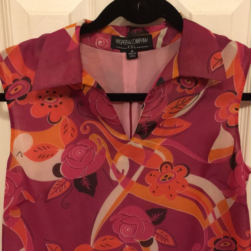 Kasper & Co blouse with lining & zipper back, 6